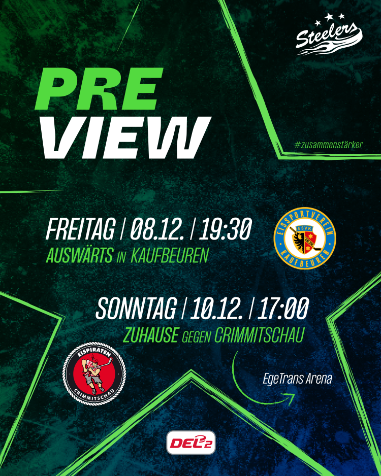 Kaufbeuren und Crimmitschau am Wochenende