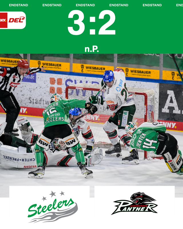 Heimsieg – Steelers gewinnen mit 3:2 nach Penaltyschießen gegen Augsburg