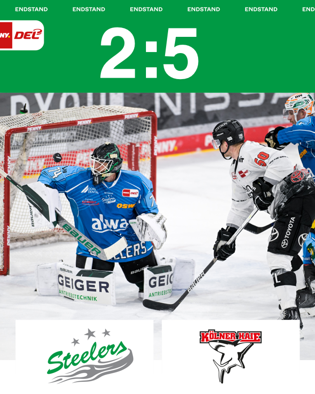 Keine Punkte gegen Köln – Steelers verlieren mit 2:5