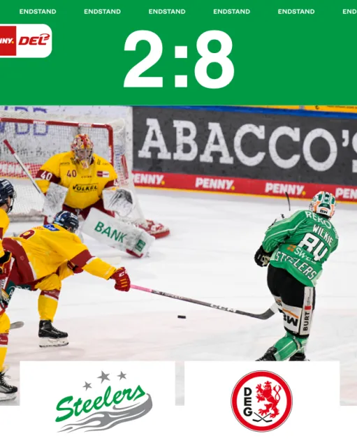 Steelers unterliegen der Düsseldorfer EG mit 2:8