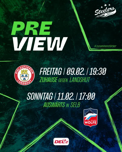 Heimspiel gegen Landshut und auswärts in Selb