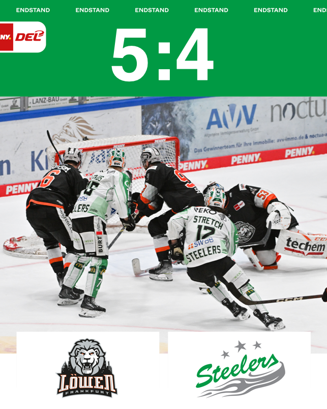 Großer Kampf wurde nicht belohnt – Steelers unterliegen in Frankfurt mit 4:5