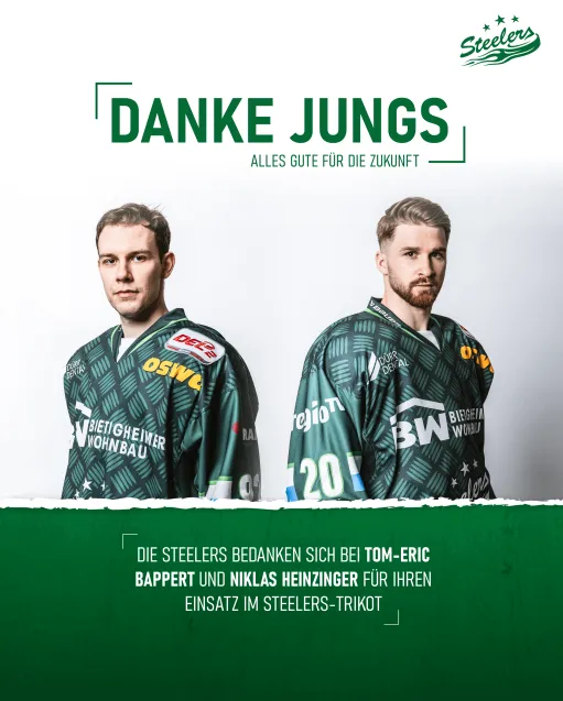 Steelers verabschieden Bappert und Heinzinger