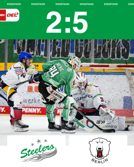 Der Meister gewinnt im Ellental – Steelers unterliegen mit 2:5 gegen Berlin