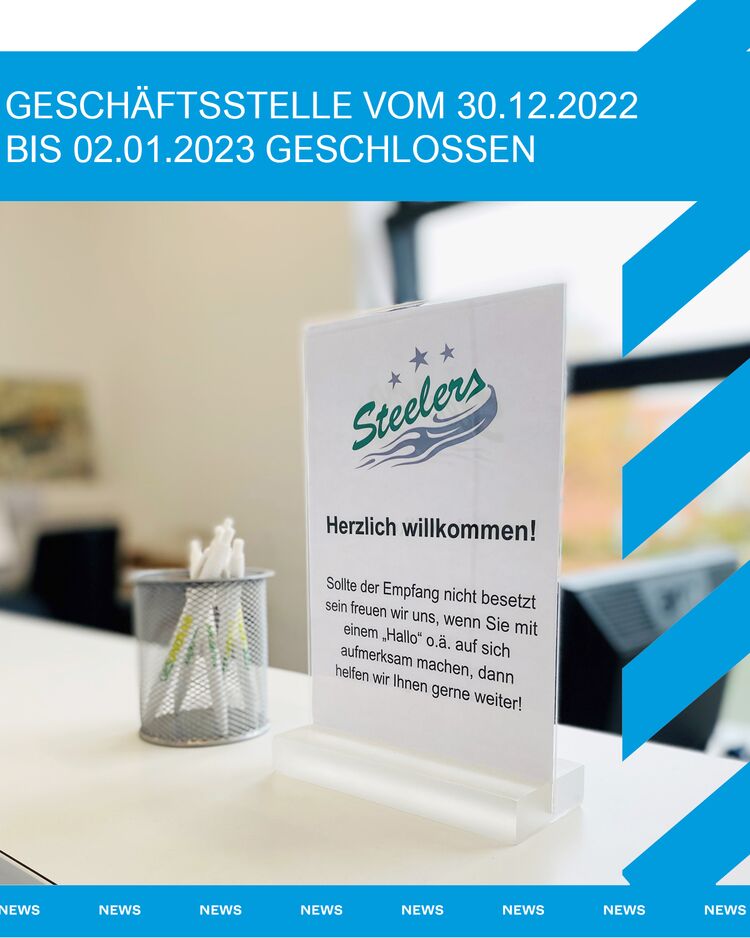 Geschäftsstelle über den Jahreswechsel geschlossen